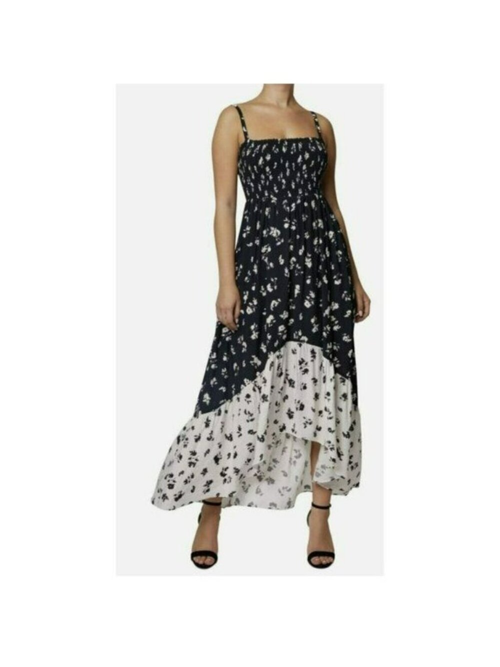Laundry Shelli Segal Floral Smocked Maxi Sleeveless Dress Size 8 NWT
